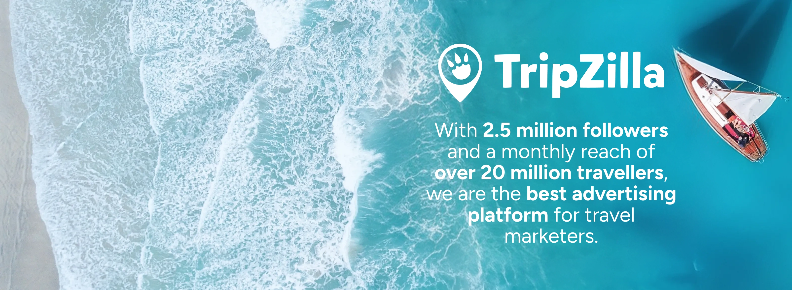 Tripzilla Home Banner with 2.5 Million Followers